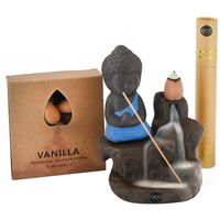 Oco Life Ceramic Buddah Incense Burner with Incense Cone + Sticks